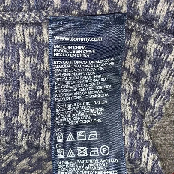 Tommy Hilfiger Cardigan Sweater Vest Womens XL Houndstooth Angora Blend Preppy - Picture 4 of 5